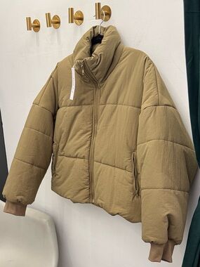 Gilli Clothing Olive-Tan Quilted Puffer Jacket